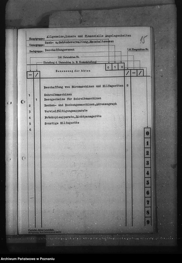 Obraz 19 z jednostki "Aktenplan (Haushalts-, Kassen- und Rechnungswesen)"