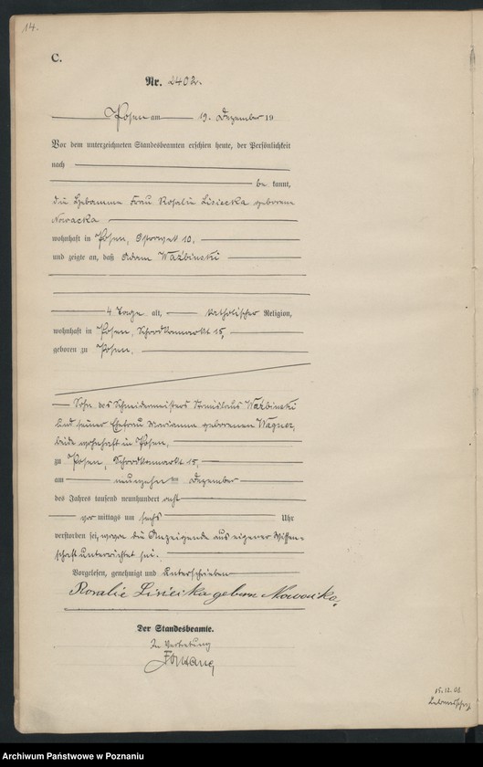 Obraz 16 z jednostki "Księga miejscowa zgonów tom V [Rejestr główny zgonów]"