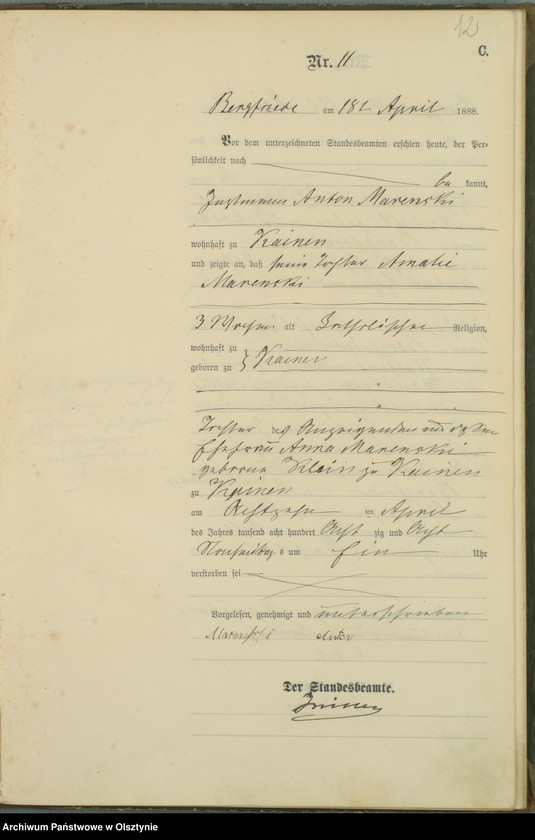 image.from.unit.number "Sterbe-Haupt-Register Nr 1 - 46"