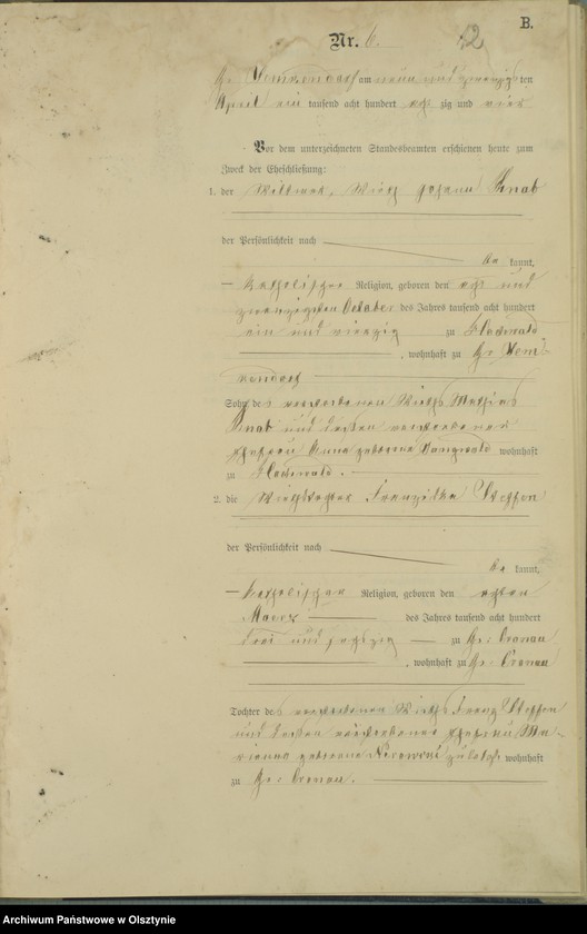 image.from.unit.number "Heiraths-Haupt-Register Nr 1 - 22"