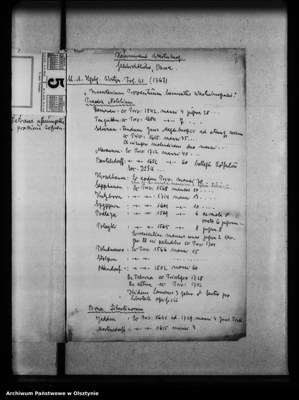 image.from.unit.number "Wartenburg, Schloss, Nachweisbarer Aufenthalt der Bischöfe von 1381 bis 1767, Archipresbyterium Kammeramt 1767 usw."