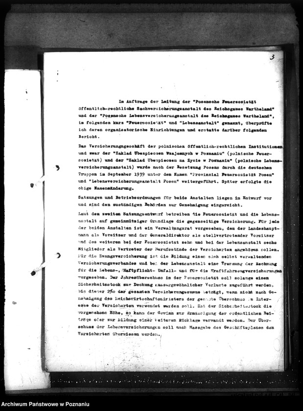 Obraz 6 z jednostki "Kontrola organizacji i działalności poznańskiej ubezpieczalni ogniowej i ubezpieczalni na życie"