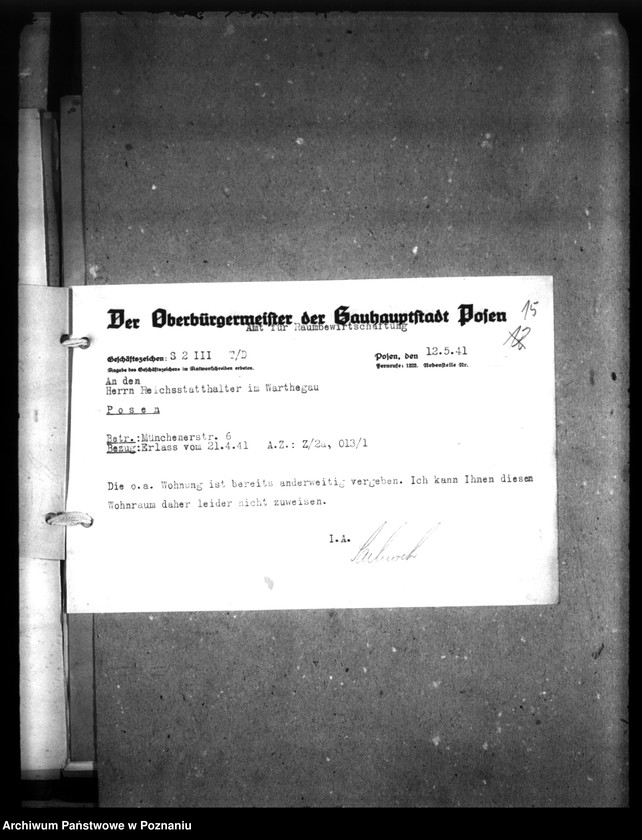 Obraz 18 z jednostki "Wohnungszuweisungen für Deutsche. Verdrängung der Polen."