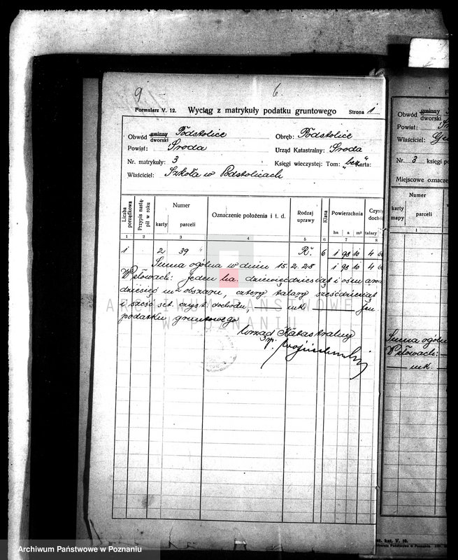 Obraz 13 z jednostki "Szkoła katolicka w Podstolicach /przyjęcie nieruchomości szkolnych na własność obszaru dworskiego/"