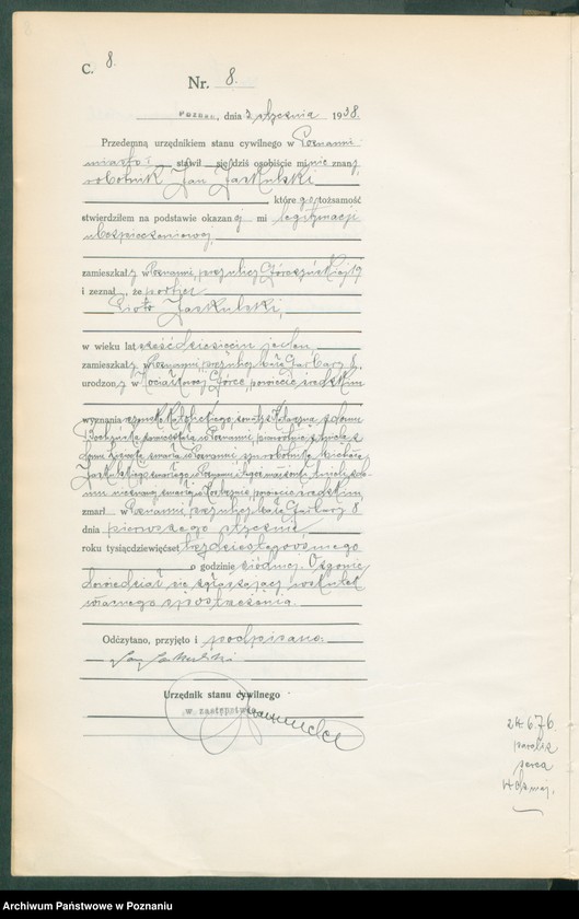 Obraz 10 z jednostki "Księga miejscowa zgonów tom I [Rejestr główny zgonów]"