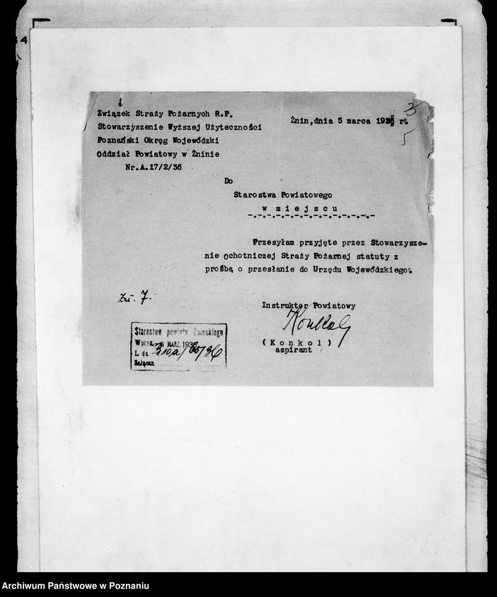 Obraz 9 z jednostki "/Stowarzyszenie ochotniczej straży pożarnej powiatu żnińskiego/ litery od B-M"
