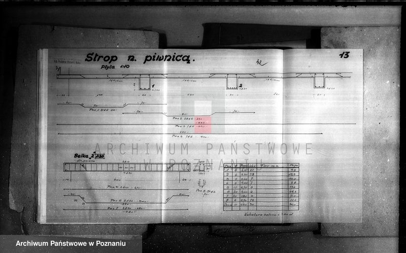 Obraz 20 z jednostki "Rysunki konstrukcyjne do obliczenia statycznego konstrukcji i żelbetonowych przy przebudowie budynku administracyjnego fabryki maszyn H. Cegielski S. A. Poznań Oddział w Rzeszowie"