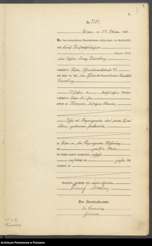 Obraz 5 z jednostki "Księga miejscowa zgonów tom VI [Rejestr główny zgonów]"