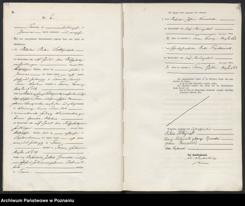 Obraz 8 z jednostki "Księga miejscowa małżeństw tom I [Rejestr główny małżeństw]"