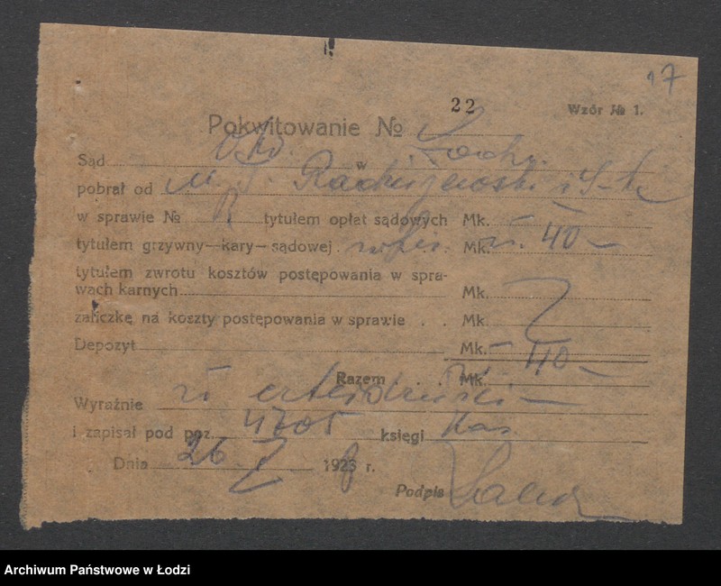 Obraz 19 z jednostki "Michał Tadeusz Radziejowski i S-ka- handel win i wódek z Zelowie"