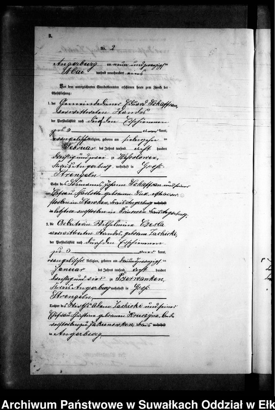 image.from.unit.number "Heiraths-Neben-Register des Preussischen Standes-Amtes Gross Strengeln Kreis Angerburg"