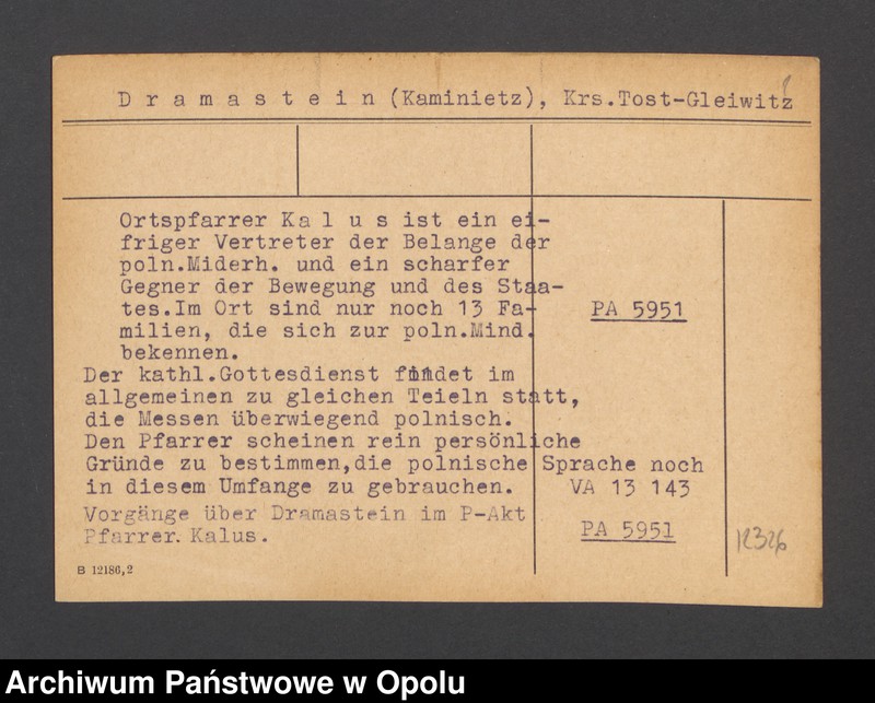 Obraz 3 z jednostki "Dramastein (Kaminietz), Kr. Tost-Gleiwitz"