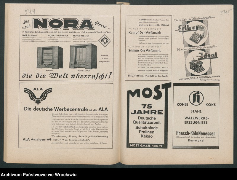 Obraz 16 z kolekcji "Reklamy znanych marek w roczniku „Unsere Saar” z 1935 roku111"