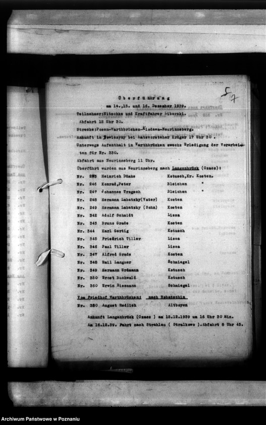 Obraz 12 z jednostki "Überfühnugsberichte - translokacje zwłok"