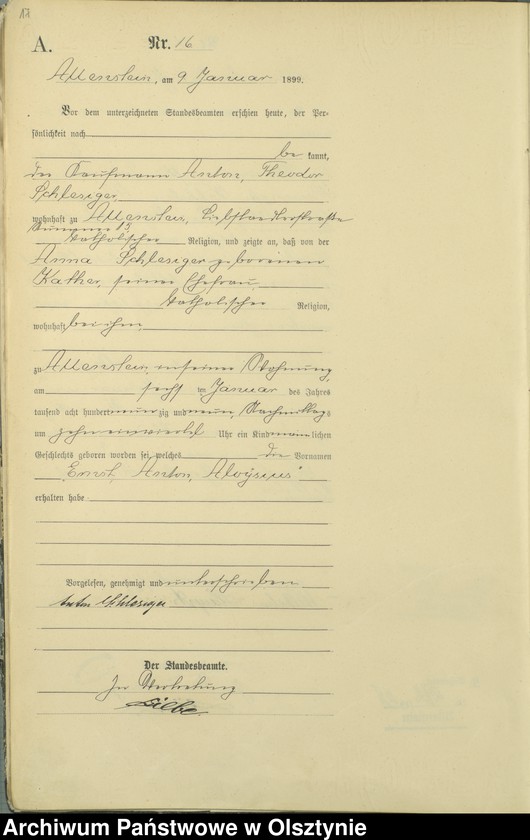 image.from.unit.number "Geburts-Haupt-Register Tom I,Nr 1 - 399"