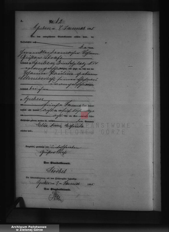 image.from.unit.number "Geburts-Neben-Register, Band I von No 1 bis No 500"