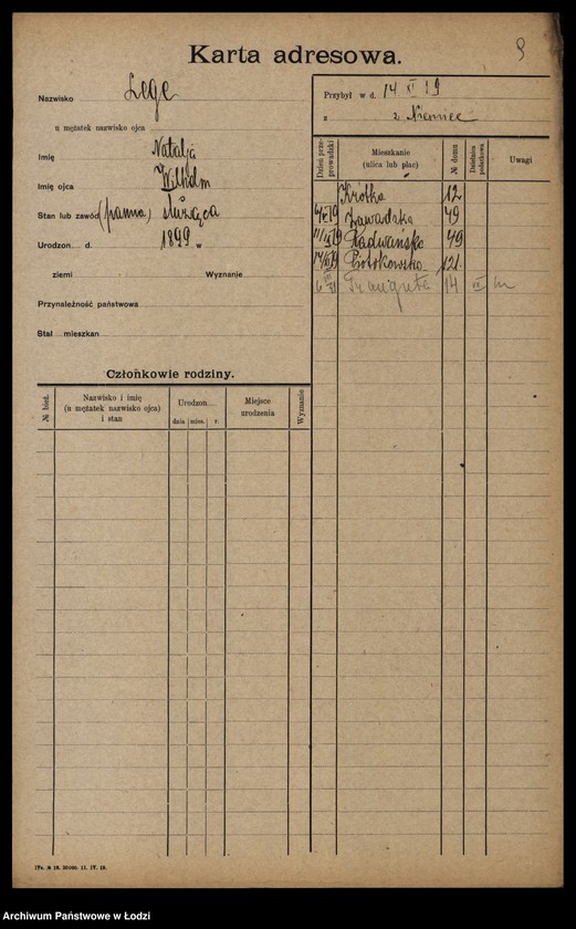 Obraz 11 z jednostki "[Spis ludności Łodzi] Legart - Lemke"