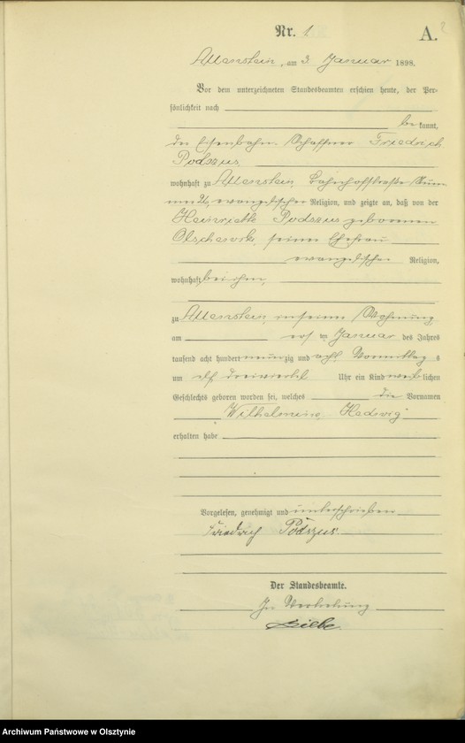 image.from.unit.number "Geburts-Haupt-Register Tom I,Nr 1 - 399"