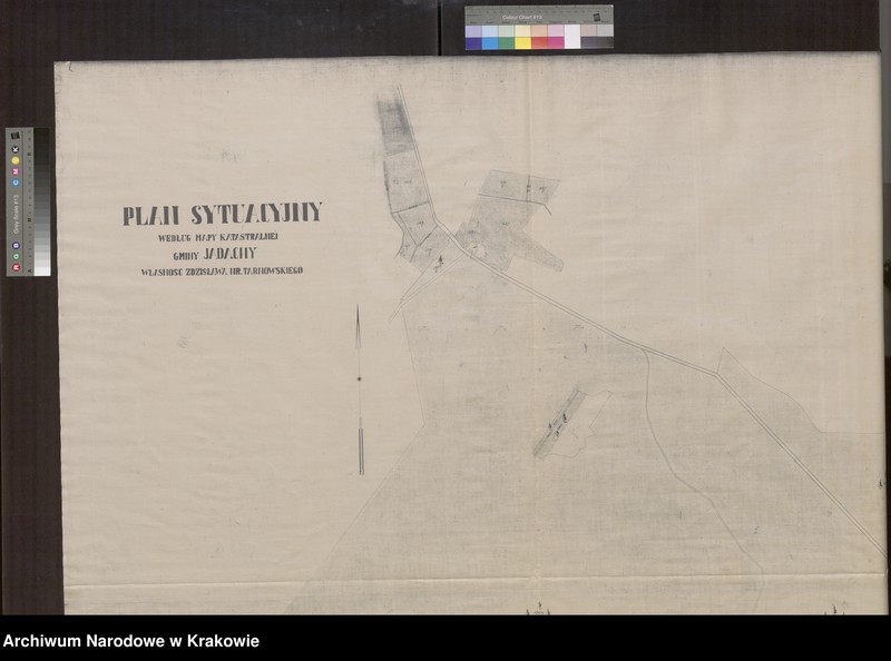 image.from.unit.number "Plan sytuacyjny na podstawie mapy katastralnej gminy Jadachy. Własność Z. hr. Tarnowskiego"