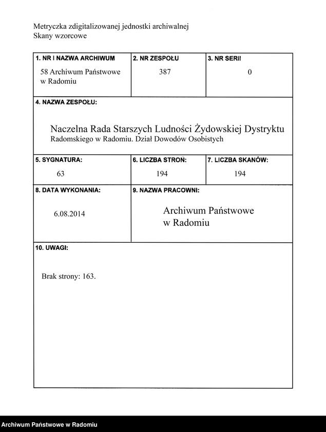 Obraz 2 z jednostki "[Wnioski o wydanie dowodów osobistych oraz nie odebrane dowody Kierszenbaum - Kirszenbaum Fiszel]"