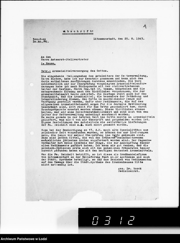 Obraz 5 z jednostki "Belieferung des Gettos mit Medikamenten"