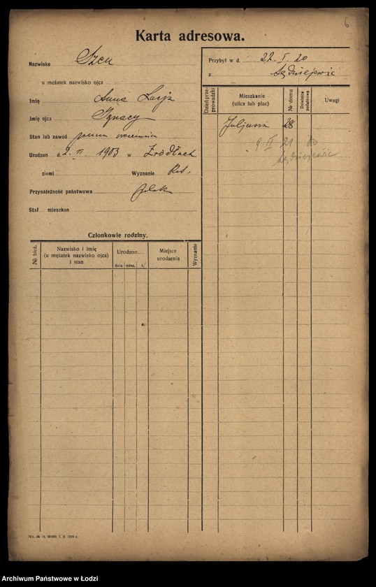 Obraz 8 z jednostki "[Spis ludności Łodzi] Szen-Szenfeld"