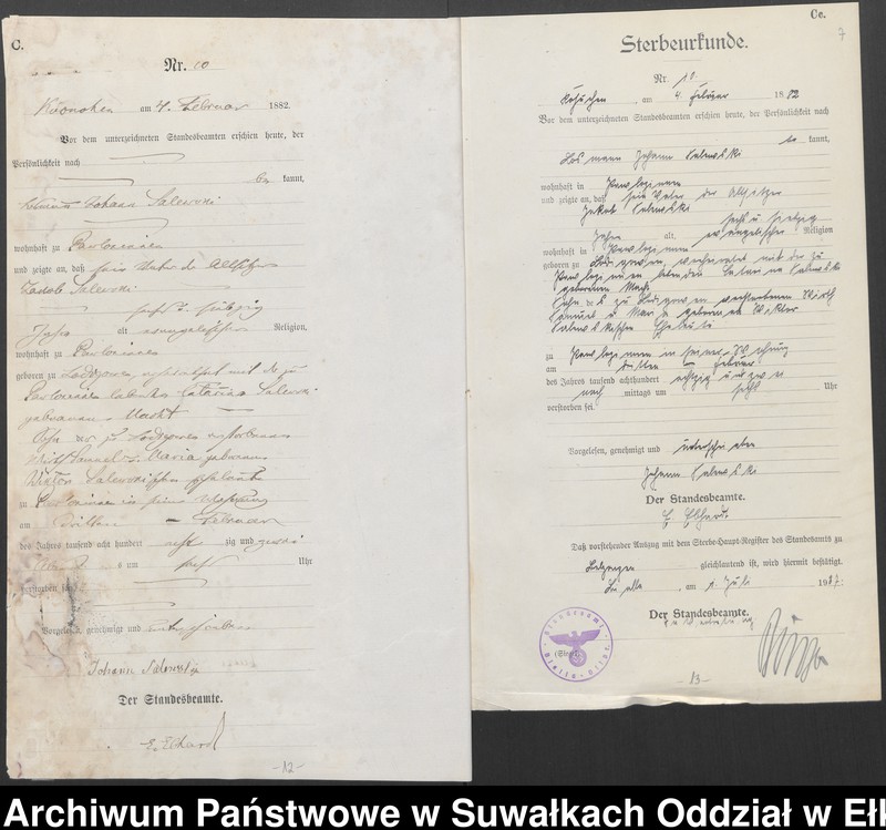 image.from.unit.number "Sterbe-Haupt-Register des Königlich Preussischen Standes-Amtes Belzonzen Kreis Johannisburg"