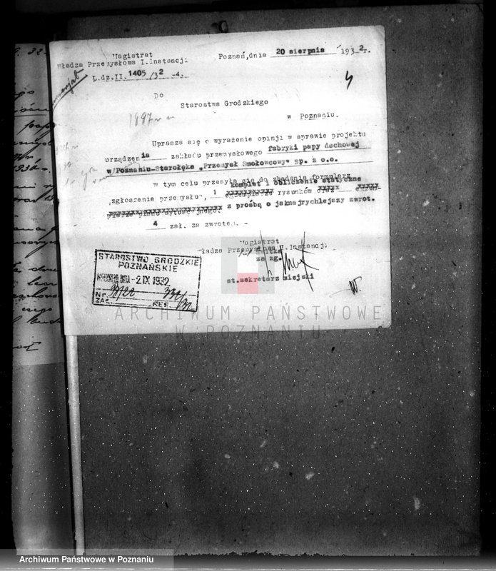 Obraz 8 z jednostki "Zatwierdzenie zakładu przemysłowego /firmy przemysłu smołowego/ Spółka z o.o. dawniej Lindenberg Poznań nr woj. 556"