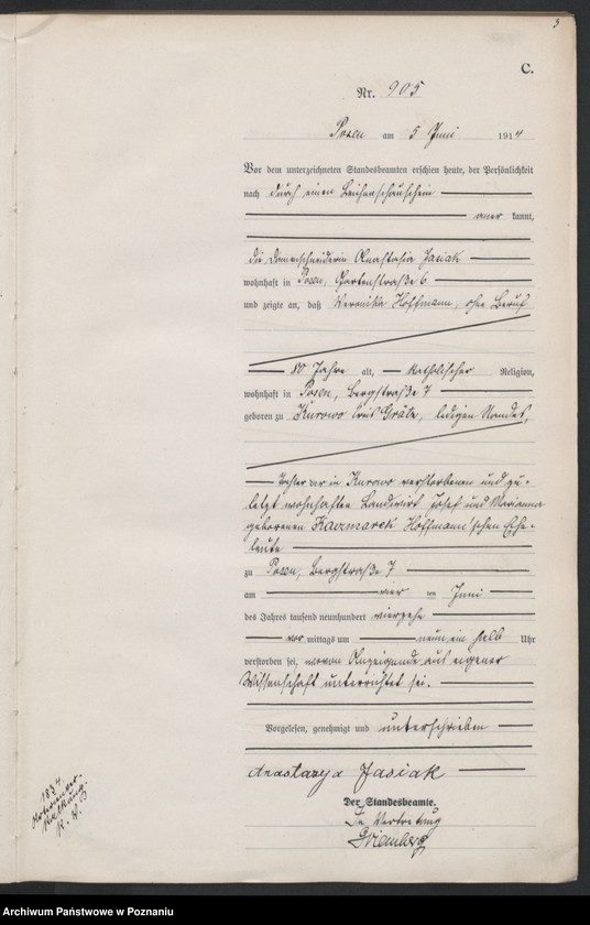 Obraz 4 z jednostki "Księga miejscowa zgonów tom III [Rejestr główny zgonów]"