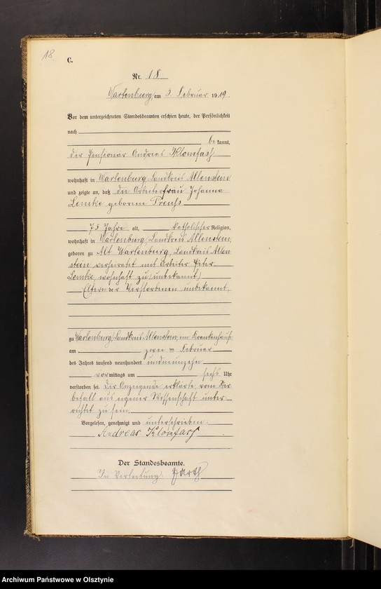 image.from.unit.number "Sterbe-Haupt-Register Nr 1 - 109"