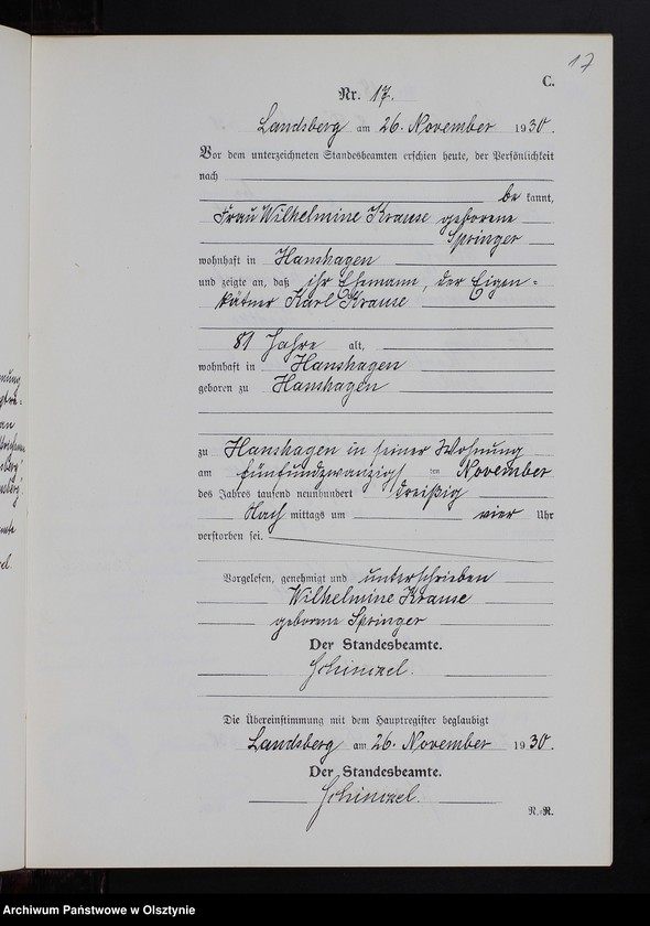 image.from.unit.number "Sterbe-Neben-Register Nr 1 - 18 [ Księga zgonów - wtóropis ]"