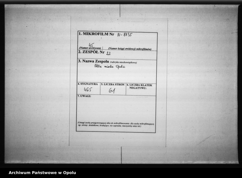 Obraz 2 z jednostki "Acta des Magistrats zu Oppeln ueber die Frage ob die ehemalige Minoritten Innsel Polko zum Lande oder zum städtischen Verbande gehören? 1813"