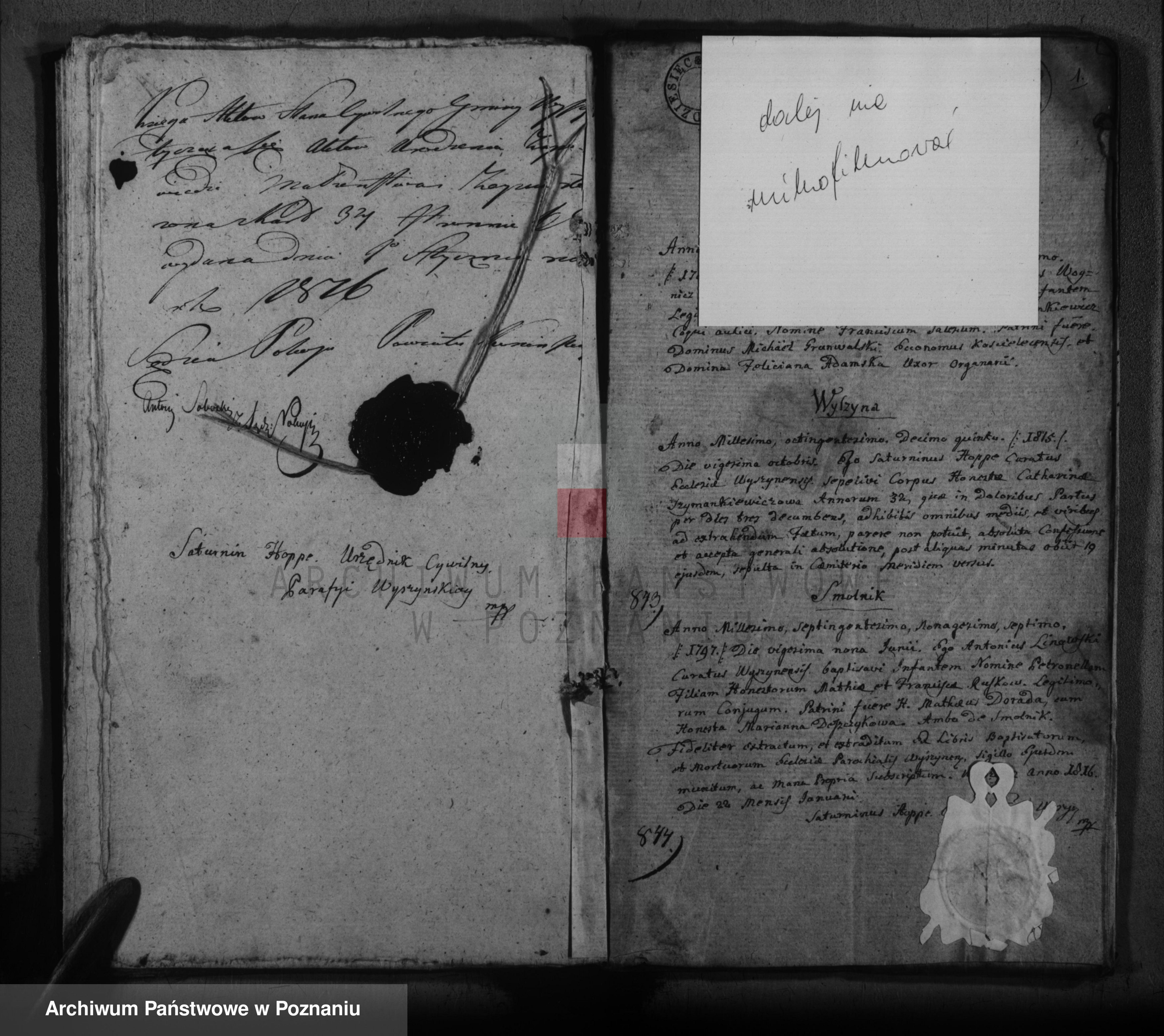 Skan z jednostki: akta urodzeń, małżeństw i zgonu