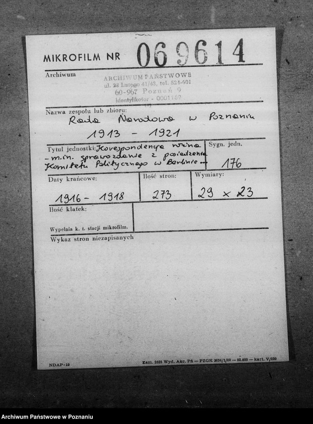 Obraz 2 z jednostki "Korespondencja różna - miedzy innymi sprawozdanie z posiedzenia Komitetu Politycznego w Berlinie, wnioski o subwencję dla Gazety Olsztyńskiej, protest profesora Eugeniusza Romera odnośnie objęcia jedynie Królestwa Polskiego nazwą Polski (nr 482), listy dra Celichowskiego"