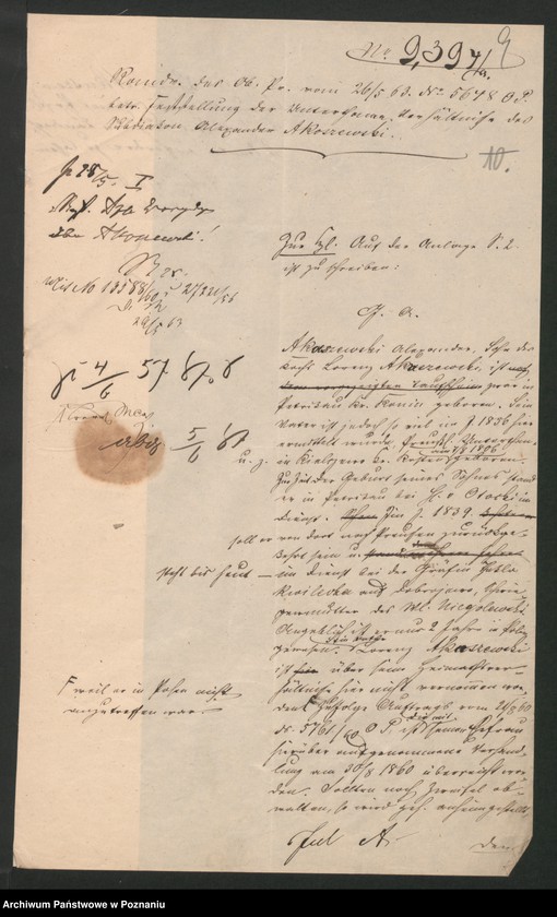 Obraz 16 z jednostki "A. betr. die Auskunft über Inländer Lit. A"