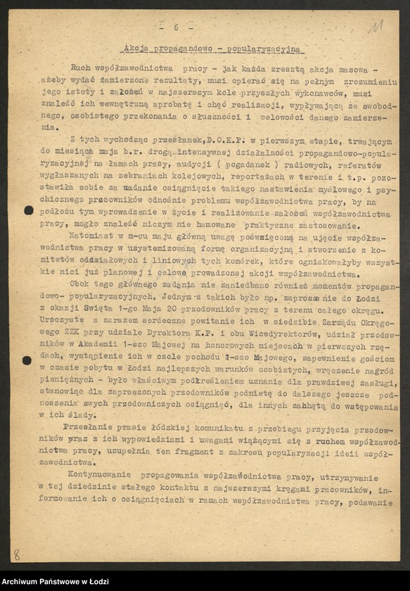 Obraz 12 z jednostki "Dyrekcja Okręgowa Kolei Państwowych - sprawozdania z rozwoju współzawodnictwa pracy"