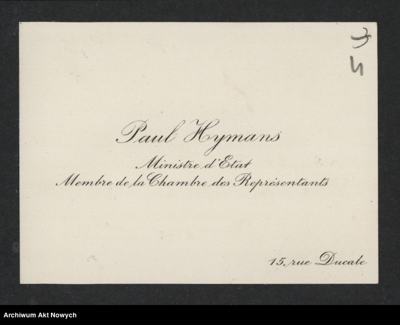 image.from.unit.number "Hymans Paul i Thérese; Załączniki: a) zaproszenie; b) wycinek prasowy; L.13 (odpowiedzi - rękopisy)"
