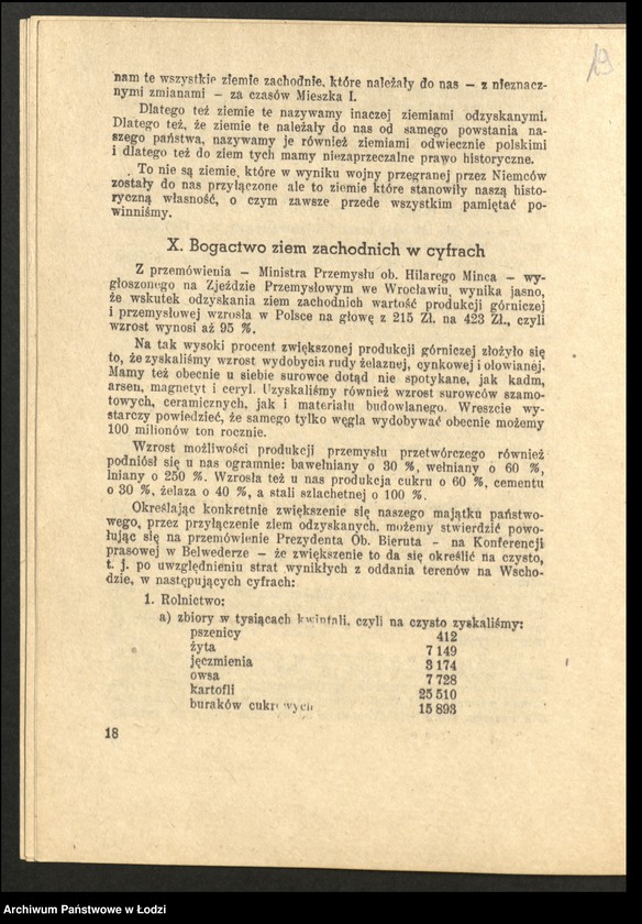 Obraz 20 z jednostki ""Życie Gospodarcze" (dwutygodnik - numer specjalny poświęcony gospodarstwu Ziem Odzyskanych), "Prawda o Ziemiach Zachodnich" -Mirosław Bezłuda"