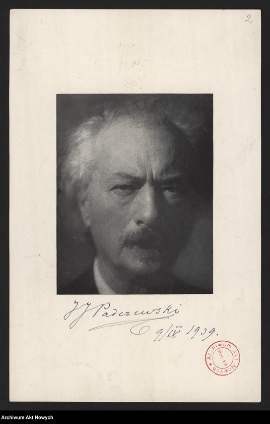 image.from.unit.number "I. J. Paderewski w latach 1890-1939. Wycinki prasowe, odbitki, fotografie (szt.65); brak fot. nr 3"