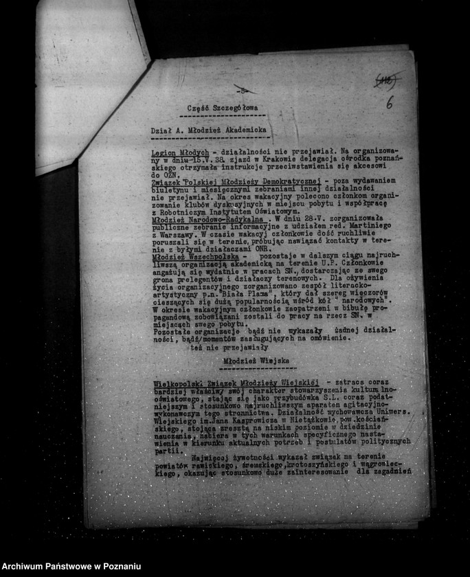 Obraz 10 z jednostki "Sprawozdanie półroczne z życia polskich legalnych stowarzyszeń i związków za okres od 1 kwietnia do 30 września 1938 r."