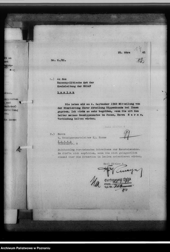 Obraz 18 z jednostki "[Korespondencja w sprawach organizacyjnych]- Sippenamt für Stadt- und Landkreis Leslau [Włocławek, województwo bydgoskie]"