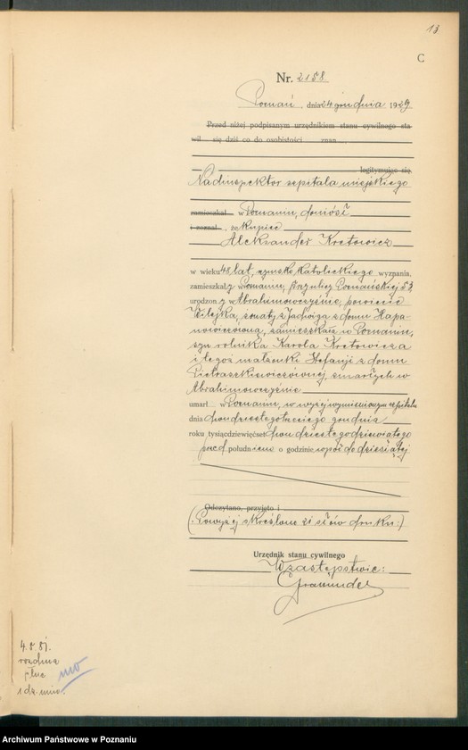 Obraz 15 z jednostki "Księga miejscowa zgonów tom V [Rejestr główny zgonów]"