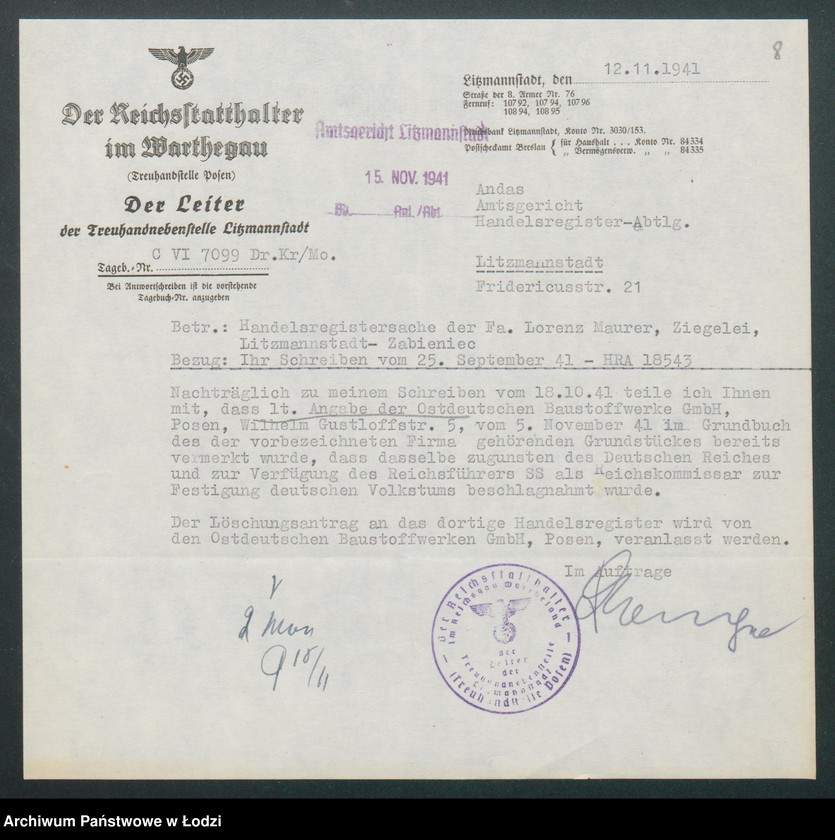 Obraz 10 z jednostki "Lorenc Maurer – cegielnia ręczna Łódź – Źabieniec"