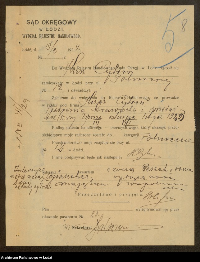 Obraz 10 z jednostki "Hersz Cytron- sprzedaż bielizny"