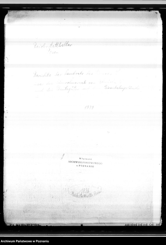 Obraz 4 z jednostki "Berichte das Landrats des Kreises Sieradz über die Einwohnerzahl von zduńska Wola und die Beutegüter auf dem Eisenbahngelünde in Karsznice und Zduńska Wola"