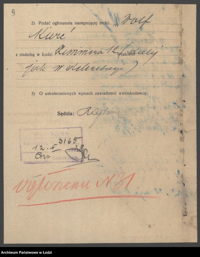 Obraz 11 z jednostki "Wolf Kurc- prowadzenie mechanicznej stolarni"