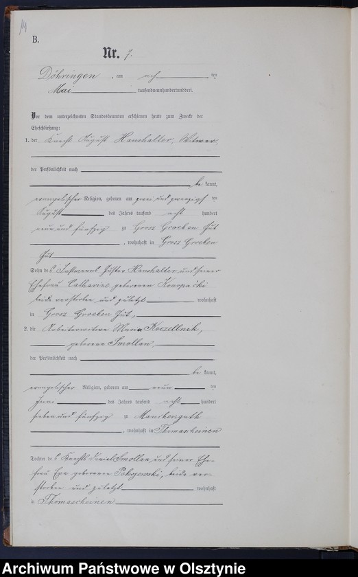 image.from.unit.number "Heiraths-Neben-Register Nr 1 - 19"