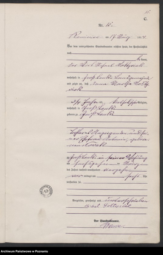 Obraz 17 z jednostki "Sterbe-Haupt--Register"