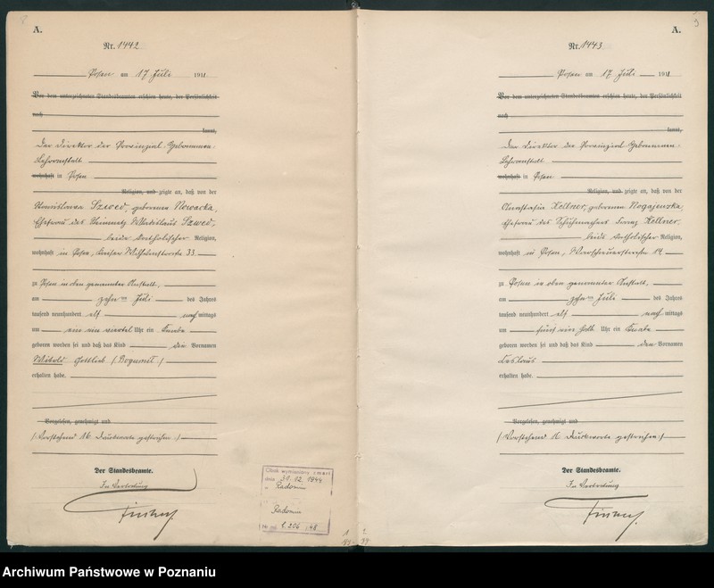 Obraz 7 z jednostki "Księga miejscowa urodzeń tom IV [Rejestr główny urodzeń]"