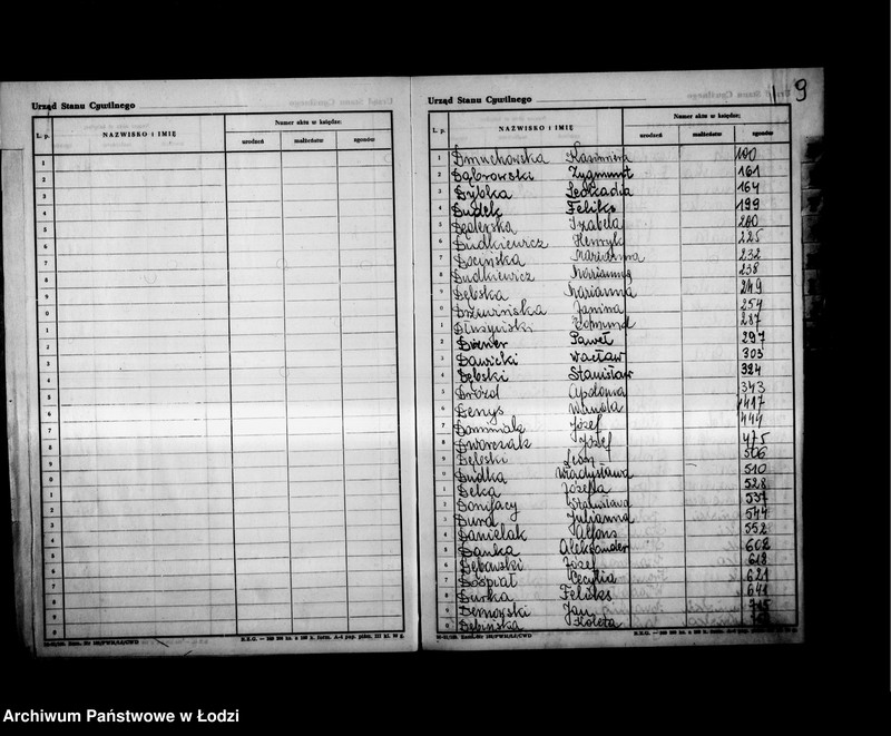 Obraz 13 z jednostki "Skorowidz do akt urodzeń"